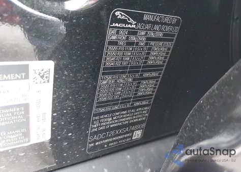 2025 Jaguar F-Pace R-Dynamic S P250 Awd Automatic z USA, uszkodzony, nr VIN SADCT2EXXSA748908